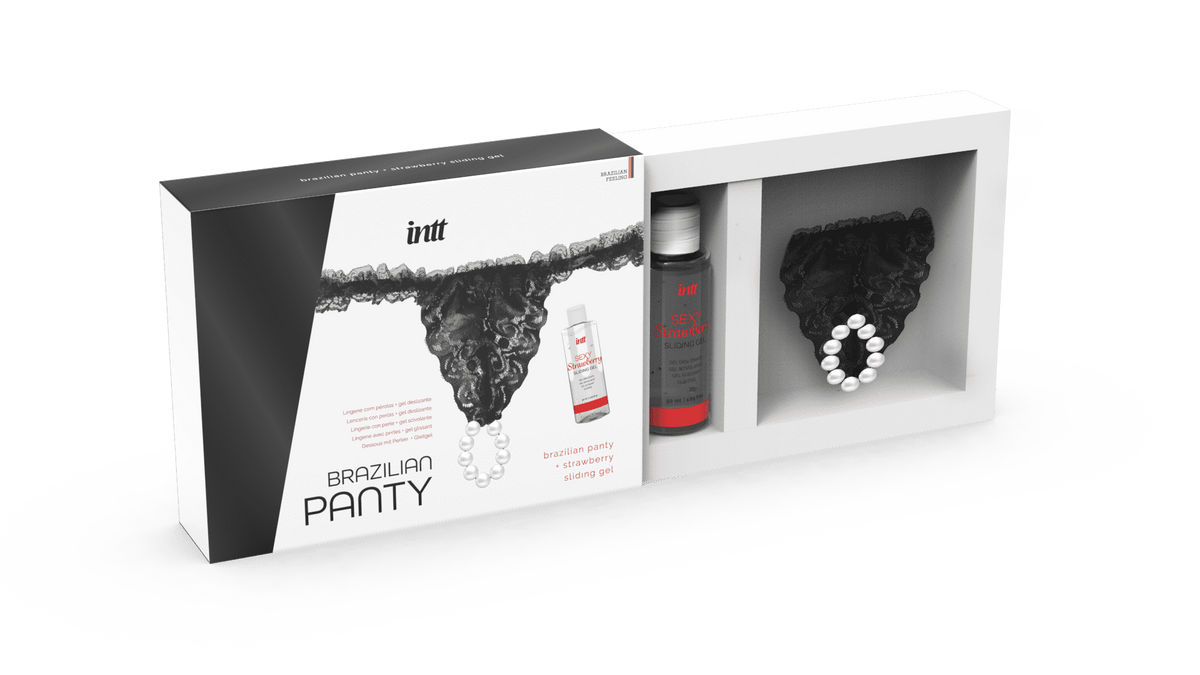 Black brazilian panty - String et lubrifiant