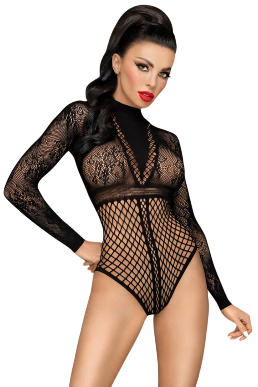 Body noir manches longues fantaisie Spicy whisper – Penthouse | Voyage Sensuel