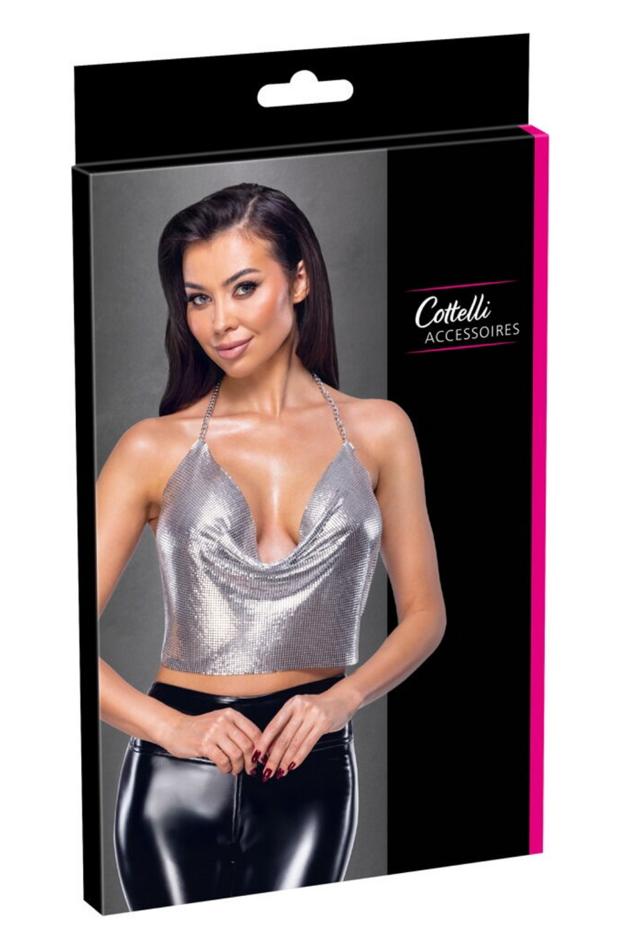Top métallisé argenté à chaînes – Cotelli Lingerie | Voyage Sensuel