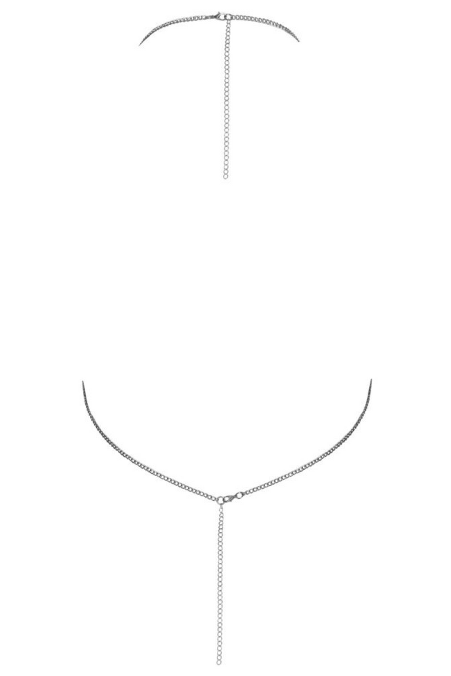 Top métallisé argenté à chaînes – Cotelli Lingerie | Voyage Sensuel