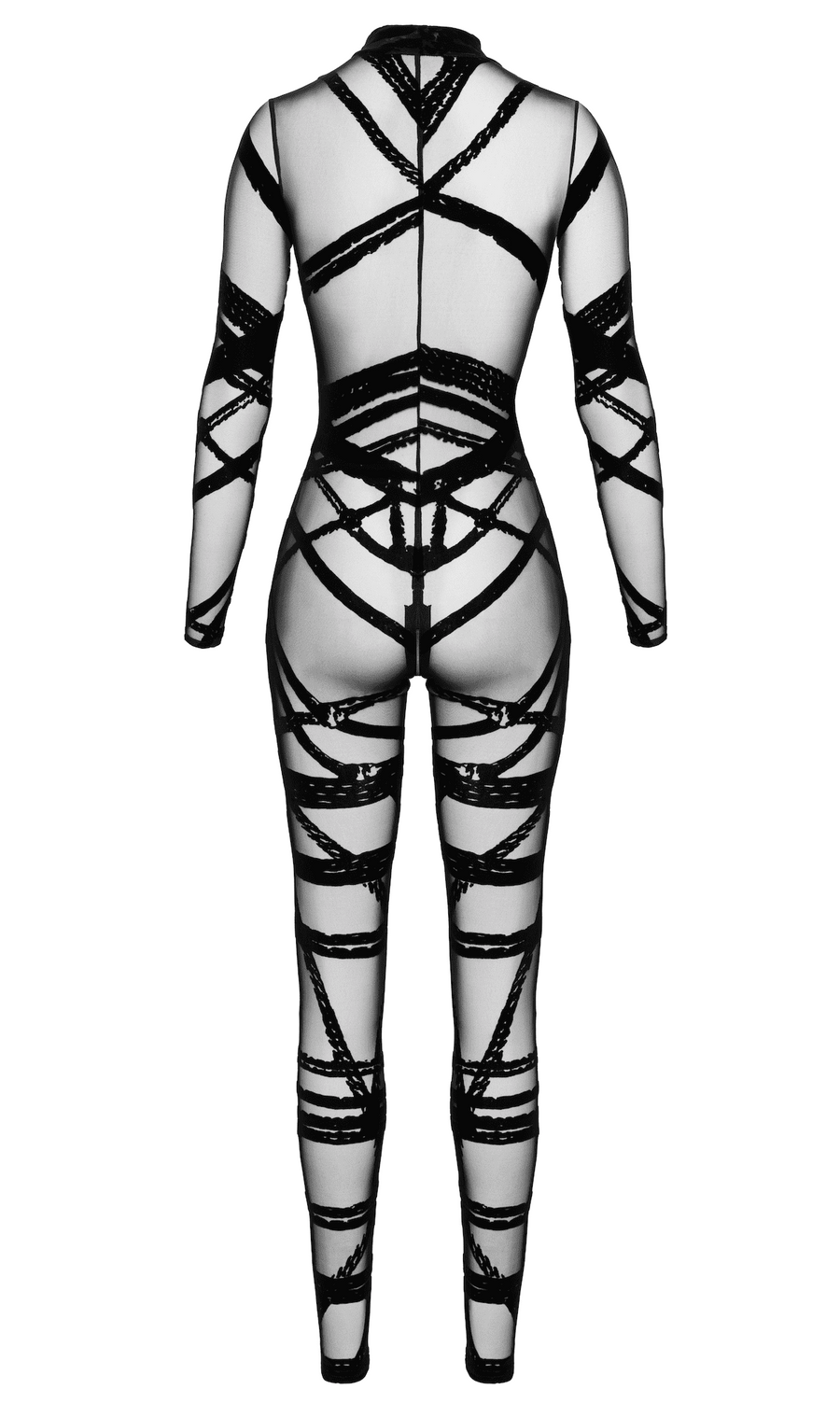 Catsuit en tulle transparent – Noir | Voyage Sensuel