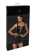 Minirobe romantique en wetlook – Noir