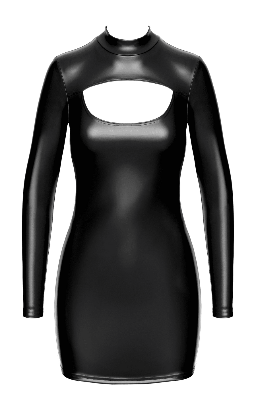 Robe chic sexy en wetlook ouvert – Vert – Noir | Voyage Sensuel