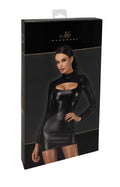 Robe chic sexy en wetlook ouvert – Vert – Noir