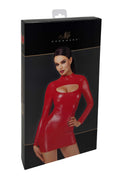 Robe glamour sexy en wetlook ouvert – Vert – Noir