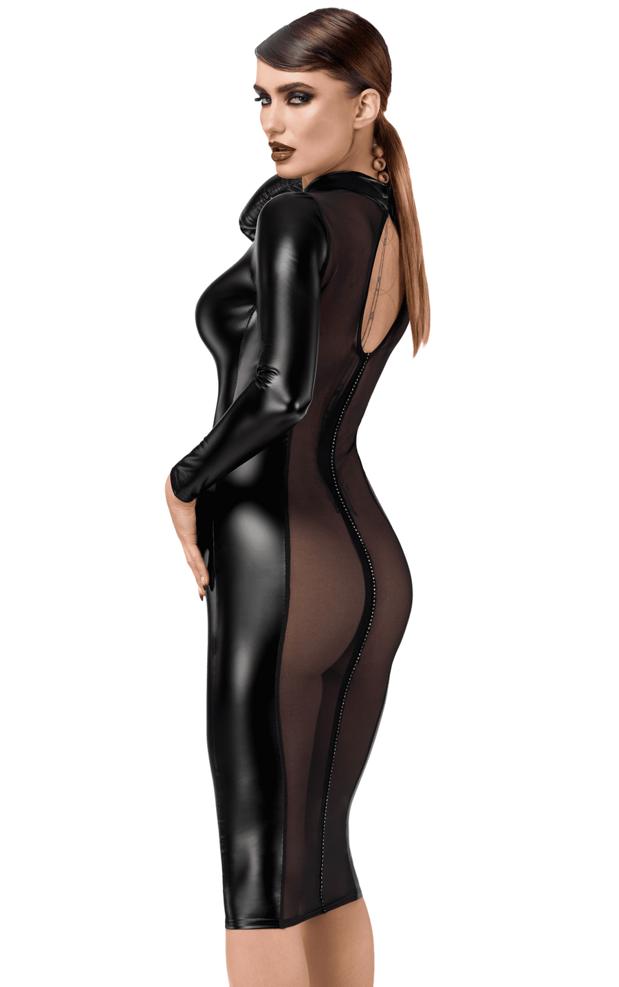 Robe élégant sexy en tulle transparent – Noir | Voyage Sensuel
