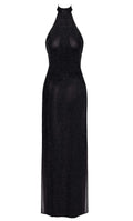 Robe sexy en tulle transparent ouvert – Vert – Noir