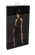 Robe sexy en tulle transparent ouvert – Vert – Noir