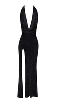 Robe chic sexy en tulle transparent ouvert – Vert – Noir