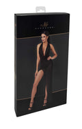 Robe chic sexy en tulle transparent ouvert – Vert – Noir