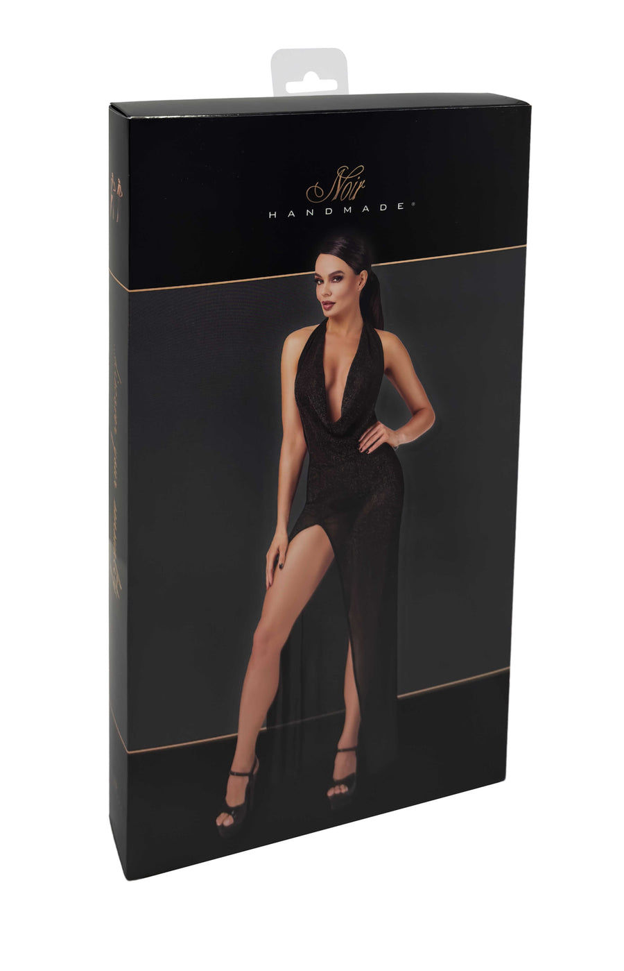 Robe chic sexy en tulle transparent ouvert – Vert – Noir | Voyage Sensuel