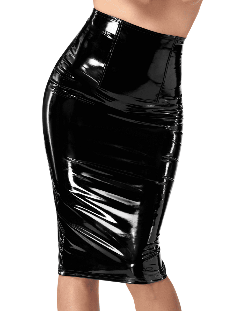Robe sexy en PVC brillant – Noir | Voyage Sensuel
