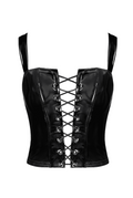 Guêpière chic en PVC brillant – Noir