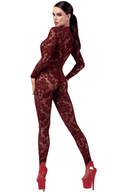 Catsuit chic en tulle transparent – Noir