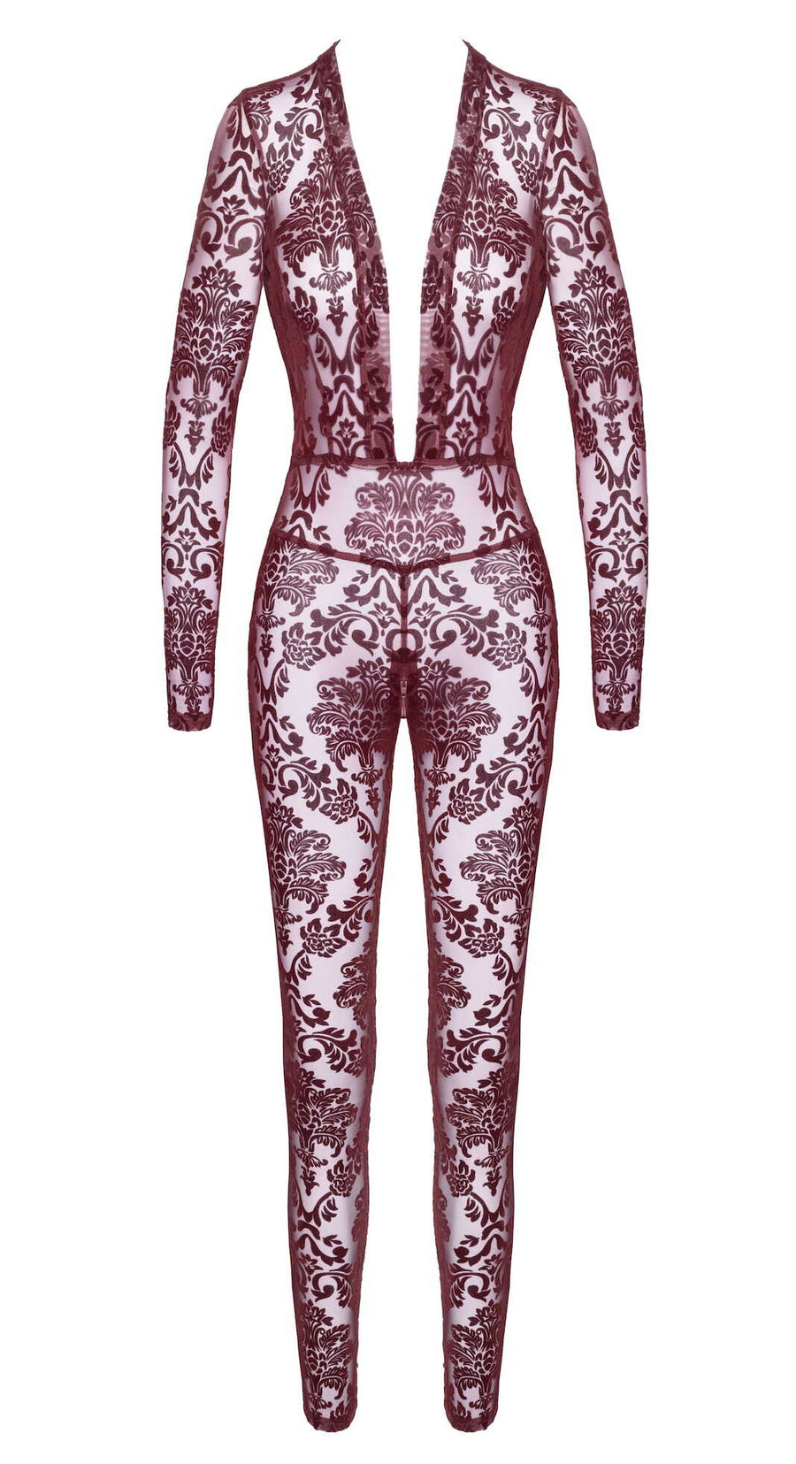 Catsuit chic en tulle transparent – Noir | Voyage Sensuel