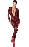 Catsuit chic en tulle transparent – Noir