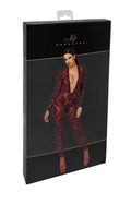 Catsuit chic en tulle transparent – Noir