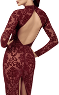 Robe sexy en tulle transparent à motifs ouvert – Vert – Noir