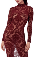 Robe sexy en tulle transparent à motifs ouvert – Vert – Noir