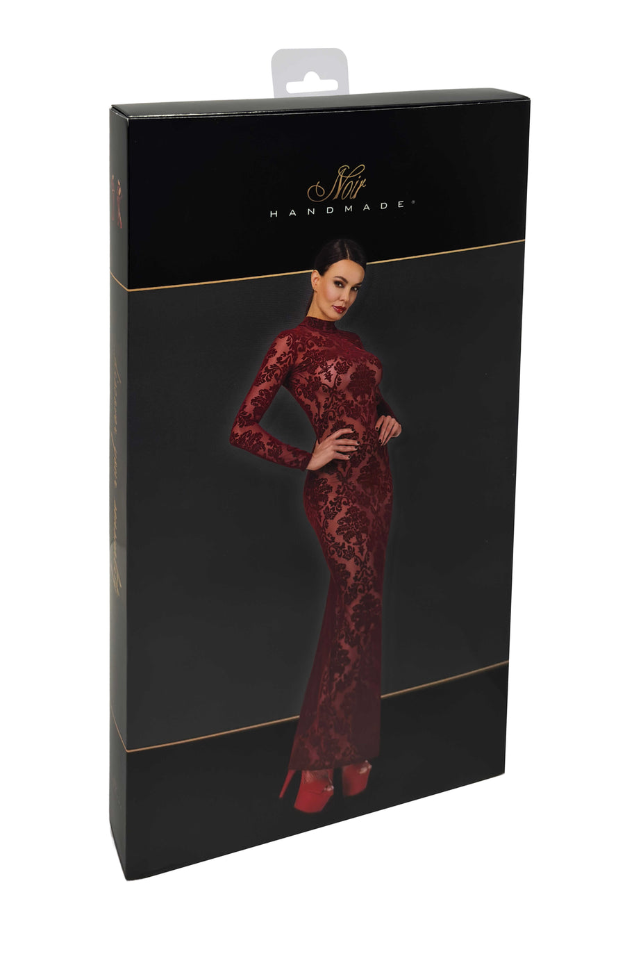 Robe sexy en tulle transparent à motifs ouvert – Vert – Noir | Voyage Sensuel