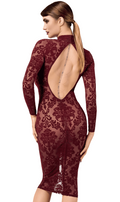 Robe glamour sexy en tulle transparent ouvert – Vert – Noir