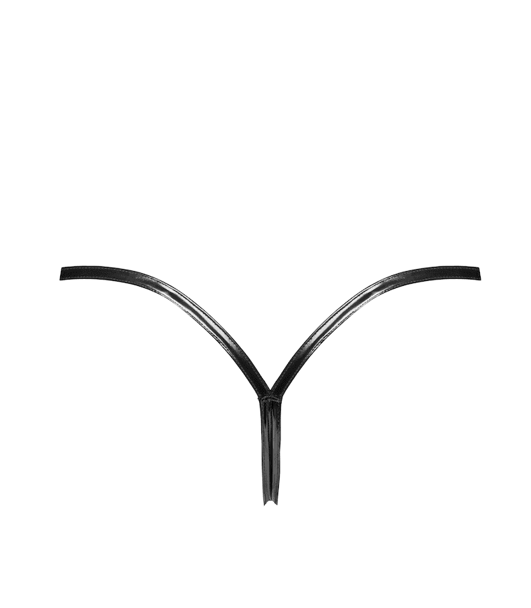 Short sexy en PVC brillant – Argent – Noir | Voyage Sensuel