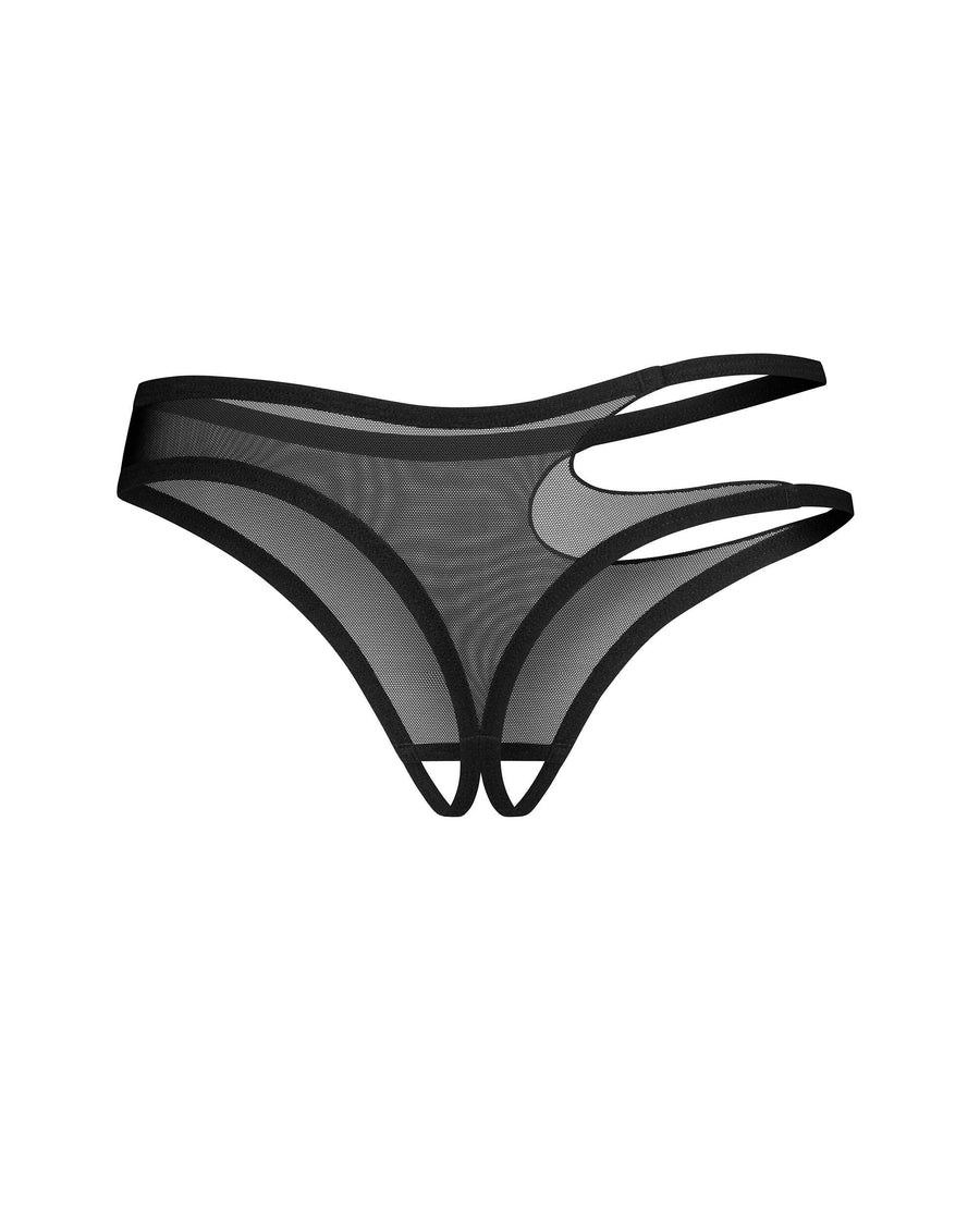 Saturis string ouvert noir | Voyage Sensuel