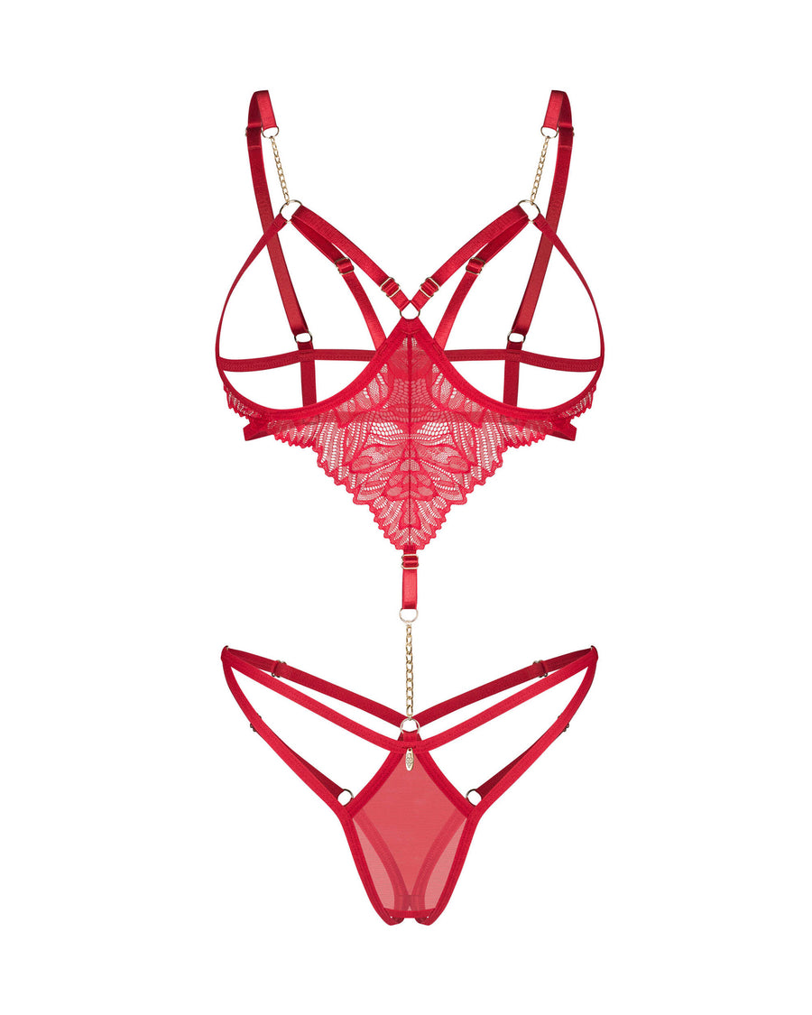 Matildea body ouvert Rouge | Voyage Sensuel
