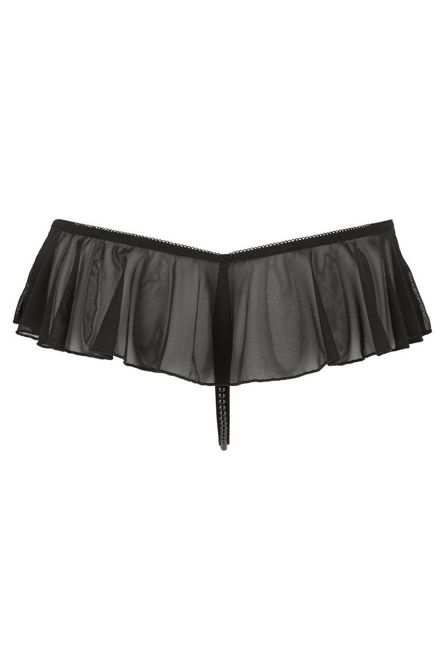String ouvert à volants & perles noires - Cottelli – Cotelli Lingerie | Voyage Sensuel