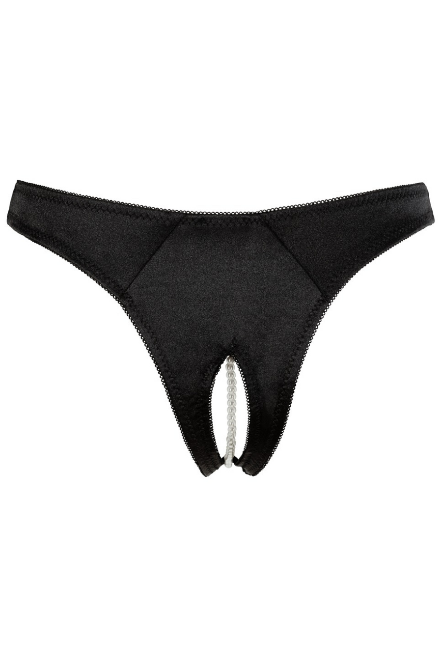 Tanga ouvert en satin avec perles - Cottelli – Cotelli Lingerie | Voyage Sensuel