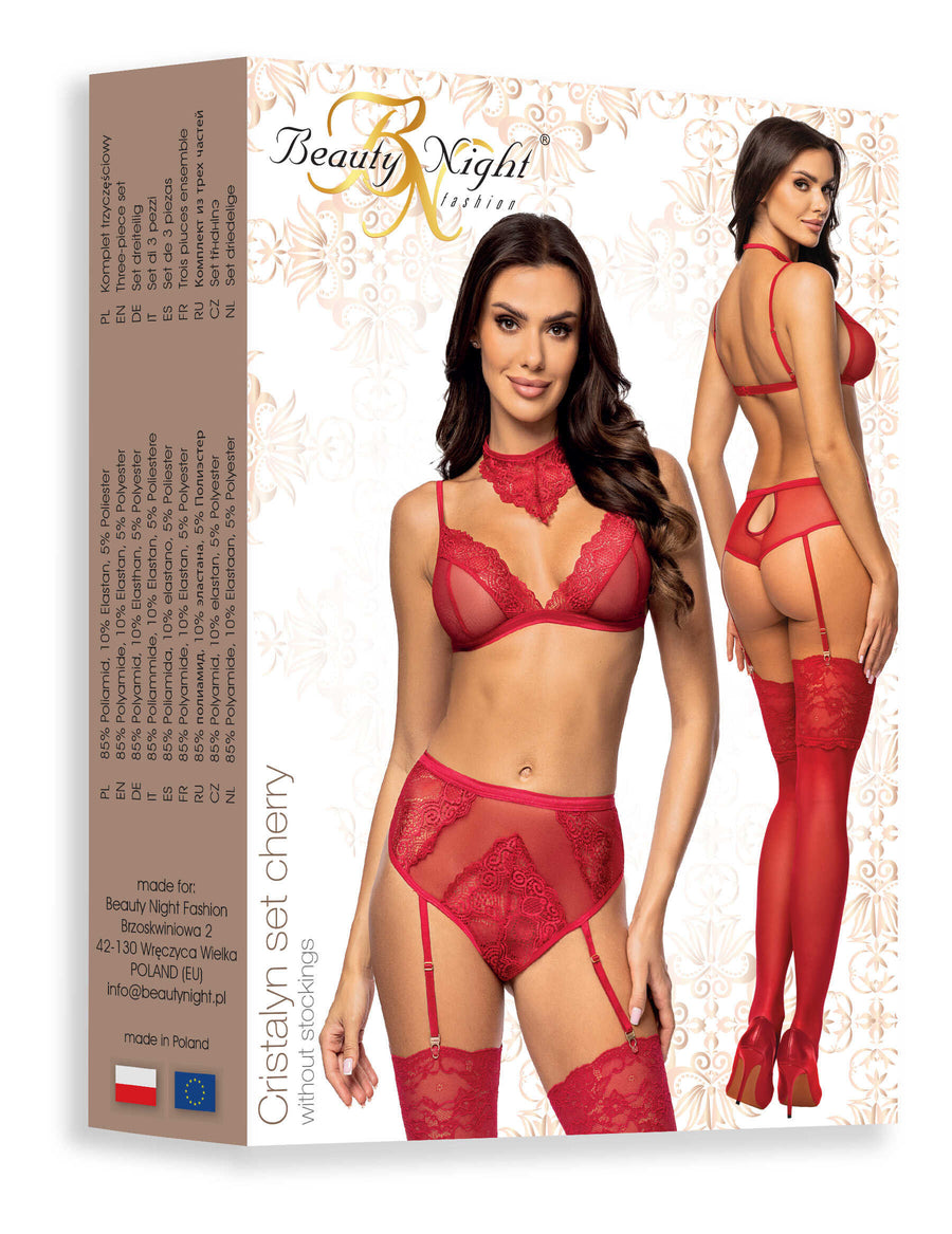 Cristalyn ensemble lingerie - Cherry | Voyage Sensuel