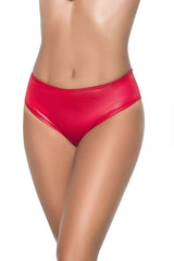 String bande large en wetlook rouge, taille haute - Mapalé