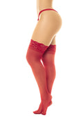 Bas en nylon sexy rouge autofixant