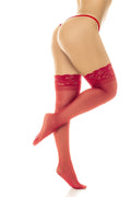 Bas en nylon sexy rouge autofixant