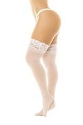 Bas en nylon sexy blanc autofixant