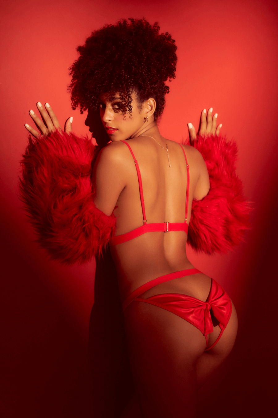 Ensemble 2 pièces Mapalé bonnets ouverts avec nœuds | Voyage Sensuel