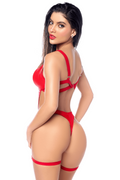 Body sexy en similicuir avec porte-jarretelles