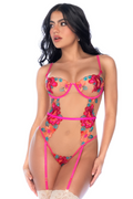 Body en Tulle Brodé Fleuri