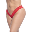 String brésilien rouge en dentelle grande taille