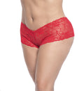 Shorty en dentelle rouge grande taille
