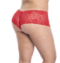 Shorty en dentelle rouge grande taille