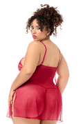 Babydoll grande taille Mapalé brodée avec string