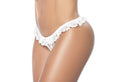 Culotte ouverte blanche avec froufrou en dentelle