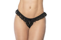 Culotte ouverte noire avec froufrou en dentelle