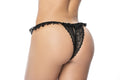 Culotte ouverte noire avec froufrou en dentelle