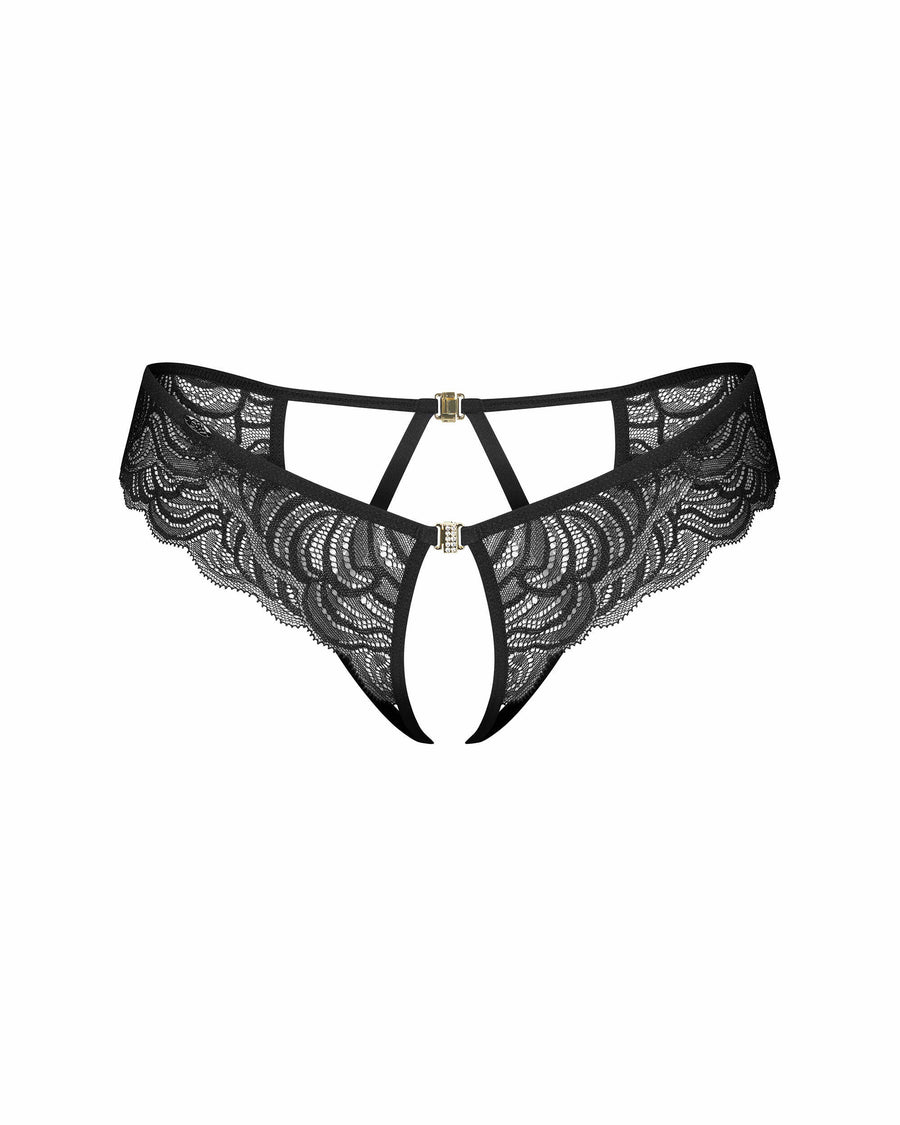Divienne string ouvert noir | Voyage Sensuel