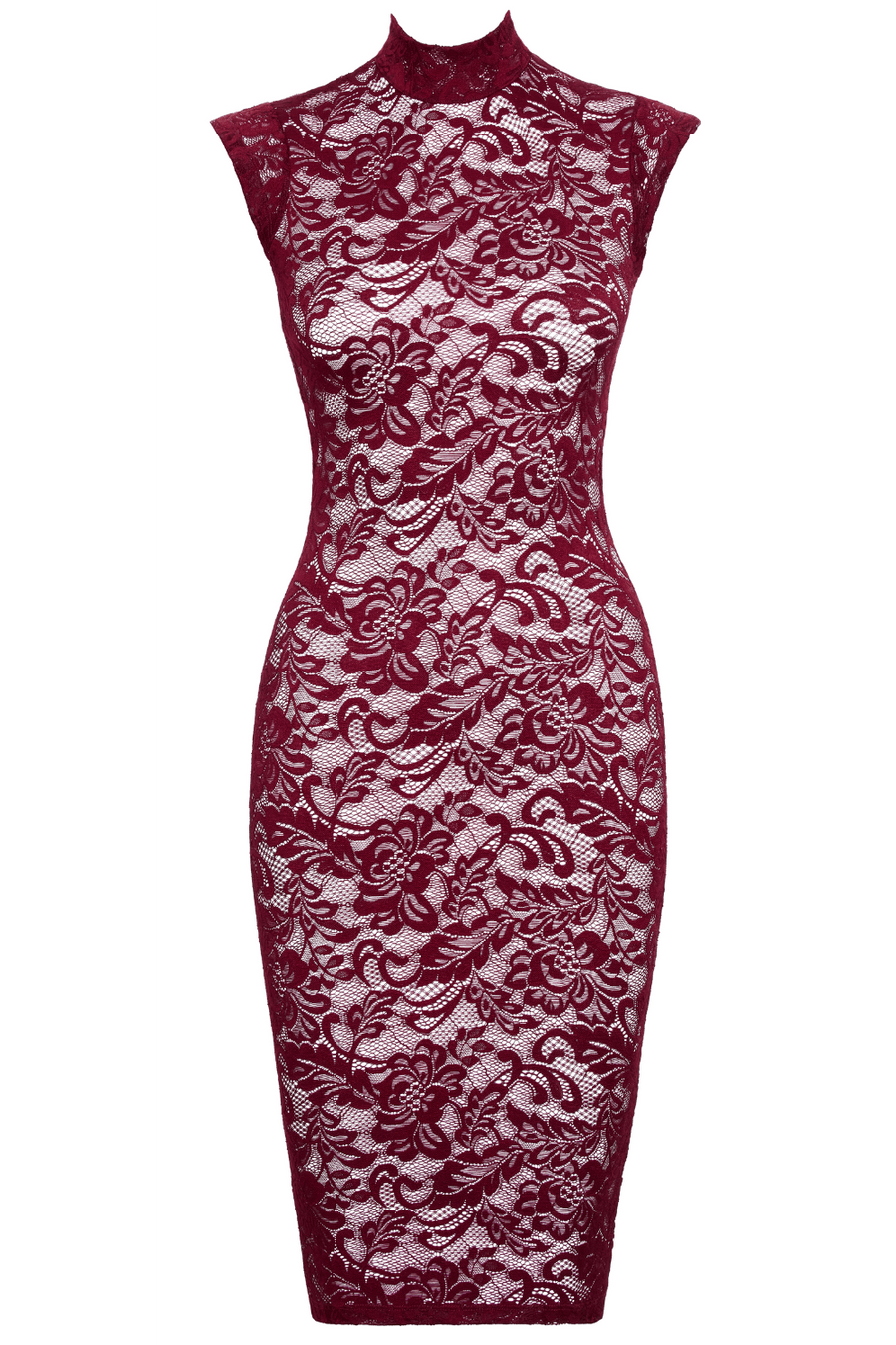 Robe moulante en dentelle rouge bordeaux - Cottelli – Cotelli Lingerie | Voyage Sensuel
