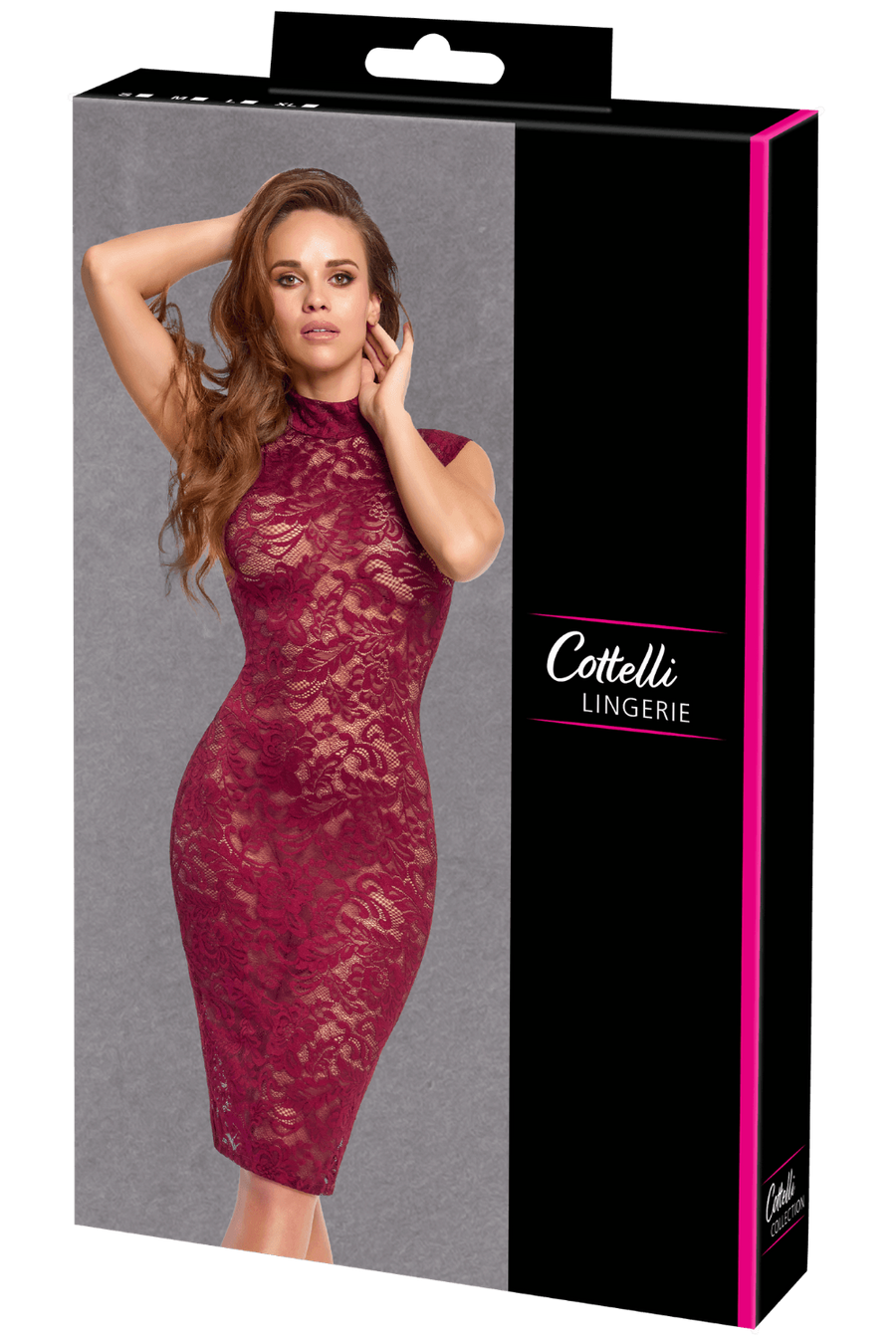 Robe moulante en dentelle rouge bordeaux - Cottelli – Cotelli Lingerie | Voyage Sensuel
