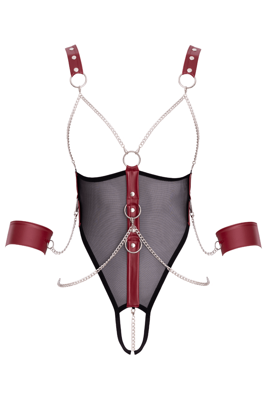 Body avec chaînes, anneaux et menottes - Cottelli – Cotelli Lingerie | Voyage Sensuel