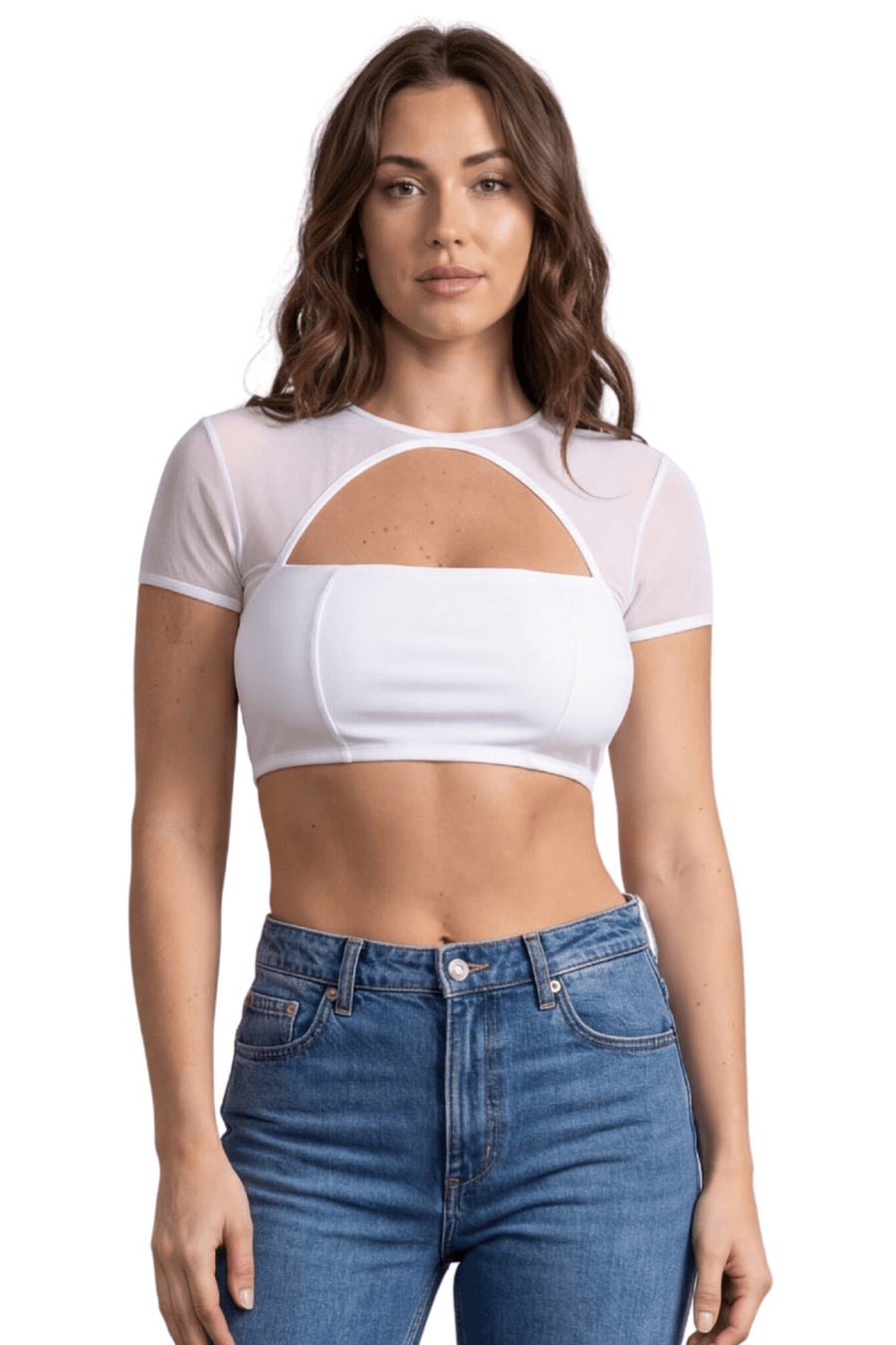 Top court blanc échancré sur le devant – Be lily Mode | Voyage Sensuel